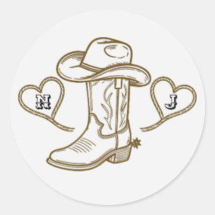 Country Western Vintage Letztes Rodeo Junggesellin Runder Aufkleber