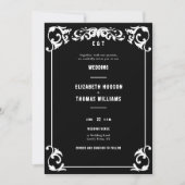 Country Western Vintage Schwarz-weiße feierliche H Einladung (Vorderseite)