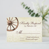Country Western Wagon Wheding RSVP Card (Stehend Vorderseite)
