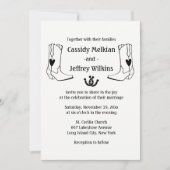 Country Western Wedding Cowboy Boots Farm Rustic Einladung (Vorderseite)