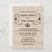 Country Western Wedding Cowboy Boots Rustikales Ho Einladung (Vorderseite)