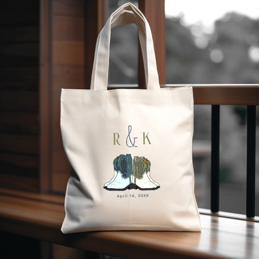 Country Western Wedding Cowboy Boots Tragetasche