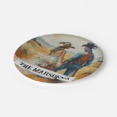 Country Western Wedding Watercolor Pappteller (Schrägansicht)