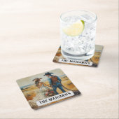 Country Western Wedding Watercolor Rechteckiger Pappuntersetzer (Vor Ort)