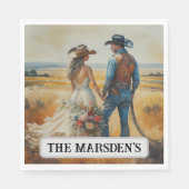 Country Western Wedding Watercolor Serviette (Vorderseite)