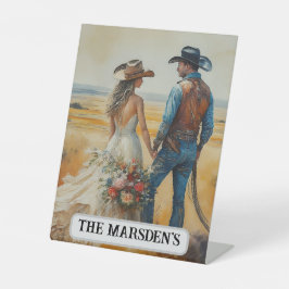 Country Western Wedding Watercolor Sockelschild