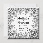 Country Western Wedding White Bandana Save The Date (Vorderseite)