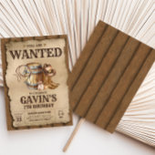 Country Western Wollte Cowboy Birthday Party Einladung