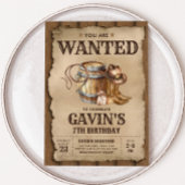 Country Western Wollte Cowboy Birthday Party Einladung