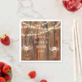 Country Western Wood Lights Violine Hochzeit Serviette (Beispiel)