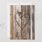 Country Western Wood Planks Rustikale Hochzeit Einladung (Rückseite)