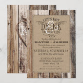 Country Western Wood Planks Rustikale Hochzeit Einladung (Vorne/Hinten)