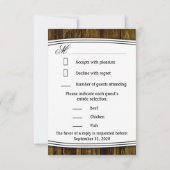 Country Western Wood Sunflower Wedding RSVP Cards (Rückseite)