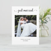 Country White/Burgund Foto Hochzeitsankündigung Einladung (Stehend Vorderseite)