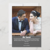 Country White & Gray Foto Hochzeit Ankündigung (Rückseite)