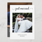 Country White & Gray Foto Hochzeit Ankündigung (Vorne/Hinten)