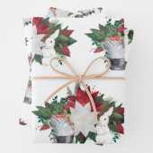 Country White Rabbit Teebecher Weihnachten Geschenkpapier Set (Beispiel)