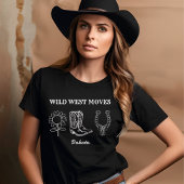 Country Wild West Moves White Text Tri-Blend Shirt