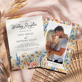 Country Wildblume Foto Hochzeitsempfang nur Einladung