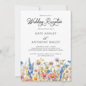 Country Wildblume Foto Hochzeitsempfang nur Einladung (Vorderseite)