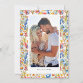 Country Wildblume Foto Hochzeitsempfang nur Einladung (Rückseite)