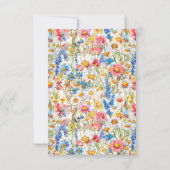 Country Wildblume Hochzeit farbenfrohe Blumenrahme RSVP Karte (Rückseite)