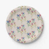 Country Wildblume Poppy Daisy Coneflower Muster Pappteller (Vorderseite)