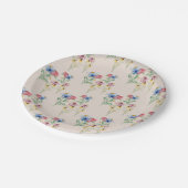 Country Wildblume Poppy Daisy Coneflower Muster Pappteller (Schrägansicht)