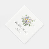 Country Wildblumen Greenery Posy Wedding Serviette (Ecke)