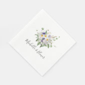 Country Wildblumen Greenery Posy Wedding Serviette (Ecke)
