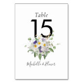 Country Wildblumen Greenery Posy Wedding Tischnummer (Rückseite)