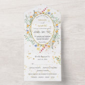 Country Wildblumen Oval Frame Foto Hochzeit All In One Einladung (Innen Boden)