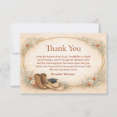 Country Wildflower Graduation Party Dankeskarte (Vorderseite)