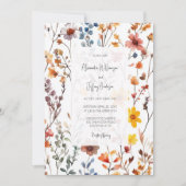 Country Wildflowers Wedding Invitation Einladung (Vorderseite)