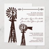 Country Windmill Rural Rustic Wedding Einladungen (Vorne/Hinten)