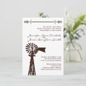 Country Windmill Rural Rustic Wedding Einladungen (Stehend Vorderseite)