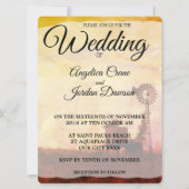 Country Windmill Rustic Wedding Einladung (Vorderseite)