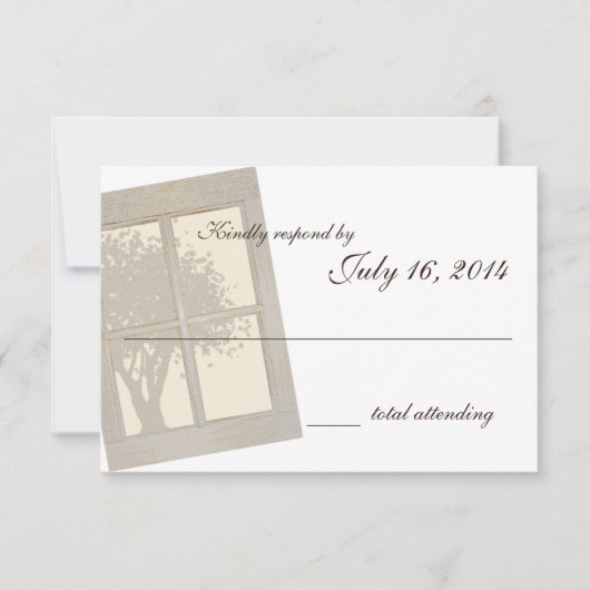 Country Window Pane Hochzeit RSVP Karte (Vorderseite)