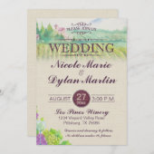 Country Wine Wedding Vineyard Burgund Einladung (Vorne/Hinten)