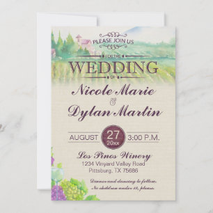 Country Wine Wedding Vineyard Burgund Einladung