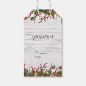 Country Winter Holiday Berries & Pine Cone Elegant Geschenkanhänger (Vorderseite)