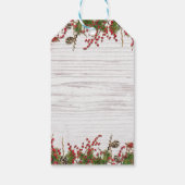 Country Winter Holiday Berries & Pine Cone Elegant Geschenkanhänger (Rückseite)