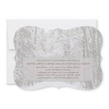Country Winter Snow Forest Hochzeit Einladung