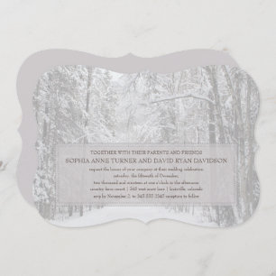 Country Winter Snow Forest Hochzeit Einladung