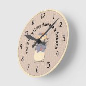 Country Winter Wall Clock Runde Wanduhr (Winkel)