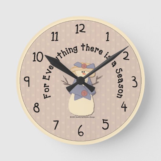 Country Winter Wall Clock Runde Wanduhr (Vorderseite)