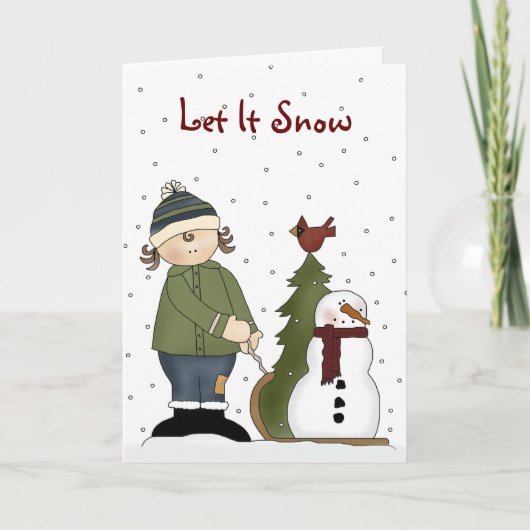 Country Winter Weihnachtskarte Feiertagskarte (Vorderseite)