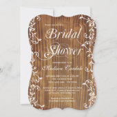 Country Wirbel Rustic Wood Brautparty lädt ein Einladung (Vorderseite)