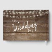 Country Wood Barrel mit Sonnenblumen Gästebuch (Rückseite)