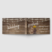 Country Wood Barrel mit Sonnenblumen Gästebuch (Voll)